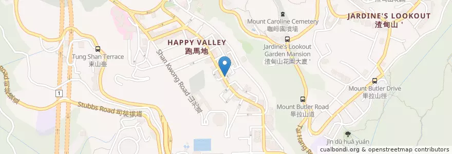 Mapa de ubicacion de Pizza Hut en 中国, 広東省, 香港, 香港島, 新界, 灣仔區 Wan Chai District.