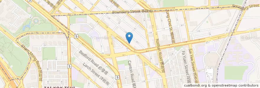Mapa de ubicacion de E Cosway en 中国, 広東省, 香港, 九龍, 新界, 深水埗區 Sham Shui Po District, 油尖旺區 Yau Tsim Mong District.