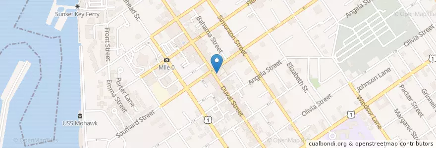 Mapa de ubicacion de Old Town Mexican Cafe en États-Unis D'Amérique, Floride, Comté De Monroe, Key West.