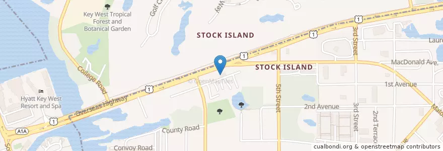 Mapa de ubicacion de Island Thyme Subs en 미국, 플로리다주, Monroe County.