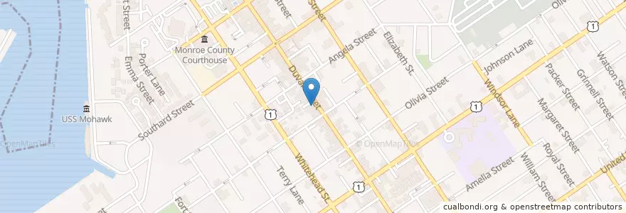 Mapa de ubicacion de Joe's Broaster en États-Unis D'Amérique, Floride, Comté De Monroe, Key West.