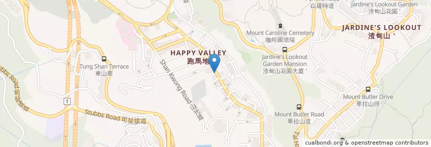 Mapa de ubicacion de Sing Woo Road Bar & Grill en 中国, 广东省, 香港 Hong Kong, 香港島 Hong Kong Island, 新界 New Territories, 灣仔區 Wan Chai District.