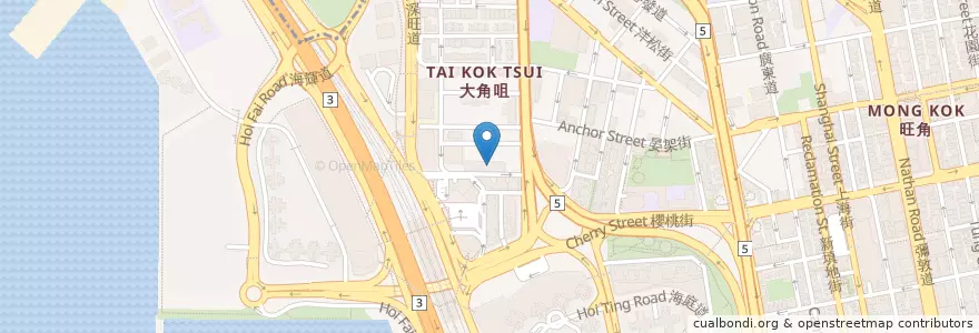 Mapa de ubicacion de Das Bier en Китай, Гуандун, Гонконг, Цзюлун, Новые Территории, 油尖旺區 Yau Tsim Mong District.