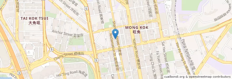 Mapa de ubicacion de Sun Kwong Nan Cafe en Çin, Guangdong, Hong Kong, Kowloon, Yeni Bölgeler, 油尖旺區 Yau Tsim Mong District.