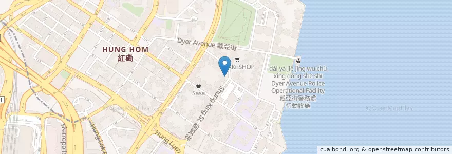 Mapa de ubicacion de Dondonya en China, Guangdong, Hongkong, Kowloon, New Territories, 九龍城區 Kowloon City District.