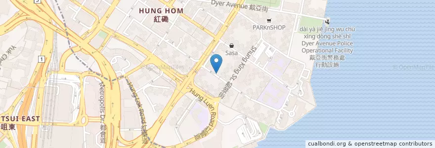 Mapa de ubicacion de Ant One en China, Cantão, Hong Kong, Kowloon, Novos Territórios, 九龍城區 Kowloon City District.
