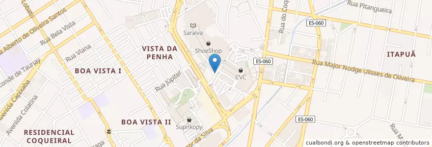 Mapa de ubicacion de Entrada Juscelino Kubitschek en ブラジル, 南東部地域, エスピリト サント, Região Geográfica Intermediária De Vitória, Região Metropolitana Da Grande Vitória, ヴィラ・ヴェーリャ, Microrregião Vitória.