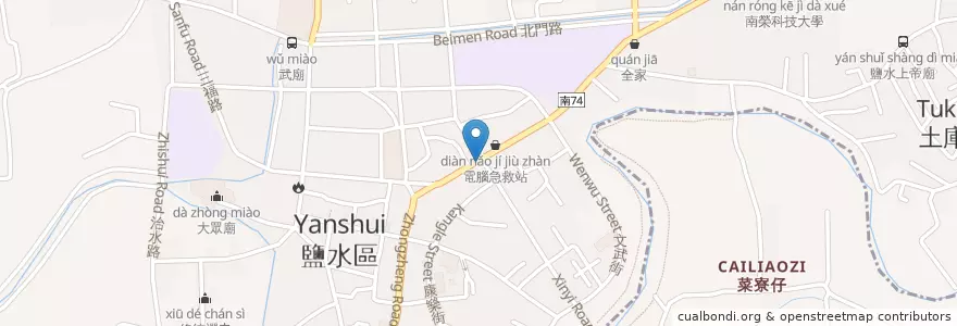 Mapa de ubicacion de 福泉自助餐 en Taiwan, 臺南市, 鹽水區.