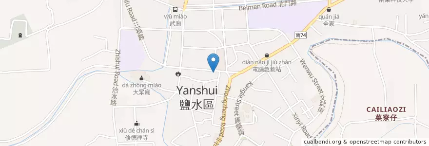 Mapa de ubicacion de 家禾便當 en تايوان, تاينان, 鹽水區.