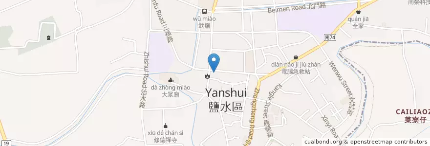 Mapa de ubicacion de 民生藥局 en Taiwan, Tainan, Yanshui.