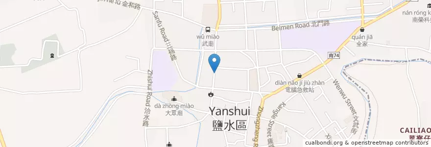 Mapa de ubicacion de 曾小兒科 en Taiwan, 臺南市, 鹽水區.
