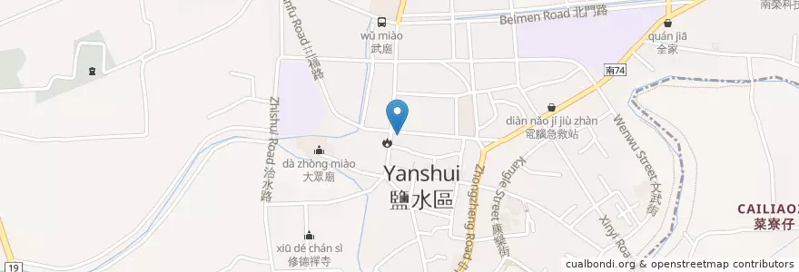 Mapa de ubicacion de 福全麵店 en Taiwan, Tainan, Yanshui District.