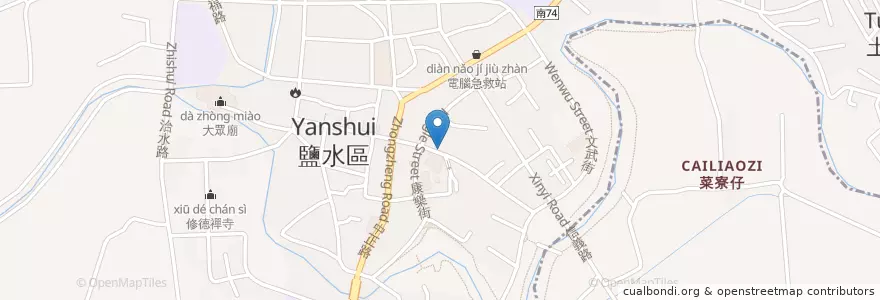 Mapa de ubicacion de 阿姬意麵 en Taïwan, Tainan, District De Yanshui.