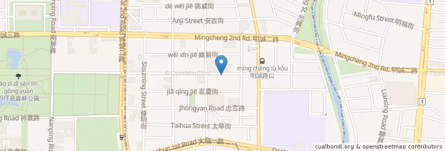 Mapa de ubicacion de 鬆餅先生蔬食主義-至聖店 en 타이완, 가오슝시, 싼민구, 쭤잉구.