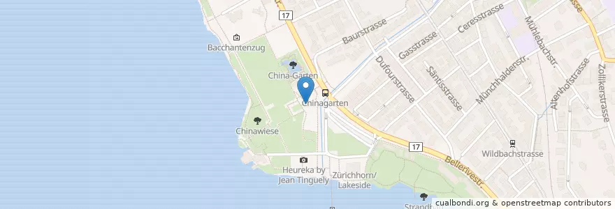 Mapa de ubicacion de Zürichhorn en Switzerland, Zurich, District Zurich, Zurich.