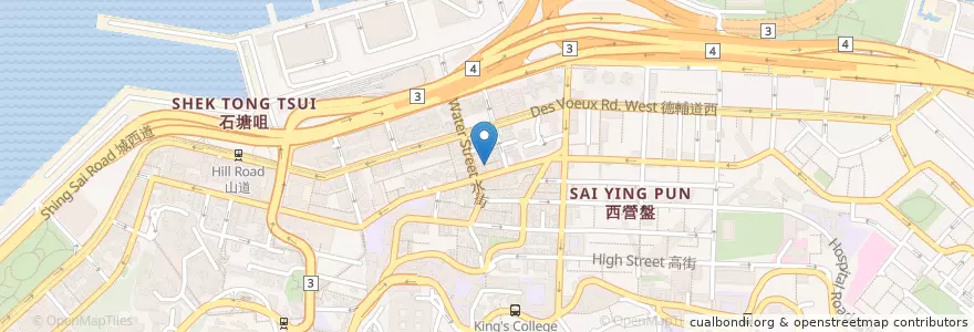 Mapa de ubicacion de Cafe 2 en Chine, Guangdong, Hong Kong, Île De Hong Kong, Nouveaux Territoires, 中西區 Central And Western District.