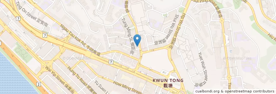 Mapa de ubicacion de Dah Sing Bank en China, Cantão, Hong Kong, Kowloon, Novos Territórios, 觀塘區 Kwun Tong District.
