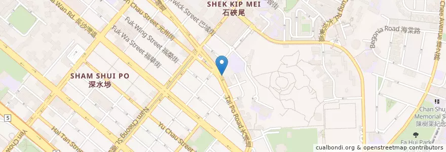 Mapa de ubicacion de Amazing Grace Lutheran Church en Китай, Гуандун, Гонконг, Цзюлун, Новые Территории, 深水埗區 Sham Shui Po District.