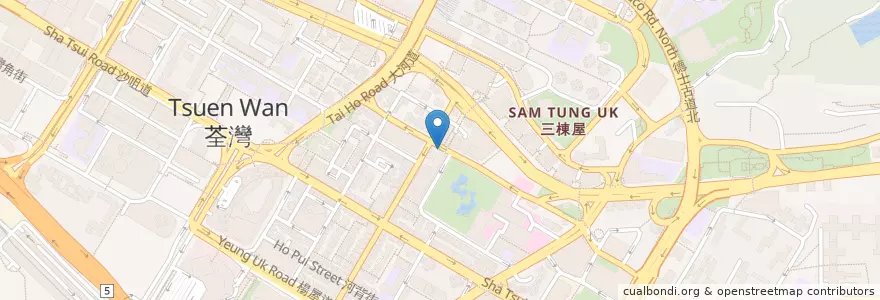 Mapa de ubicacion de Sports Corner en Çin, Guangdong, Hong Kong, Yeni Bölgeler, 荃灣區 Tsuen Wan District.