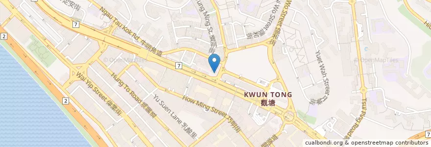 Mapa de ubicacion de BEA en China, Cantão, Hong Kong, Kowloon, Novos Territórios, 觀塘區 Kwun Tong District.