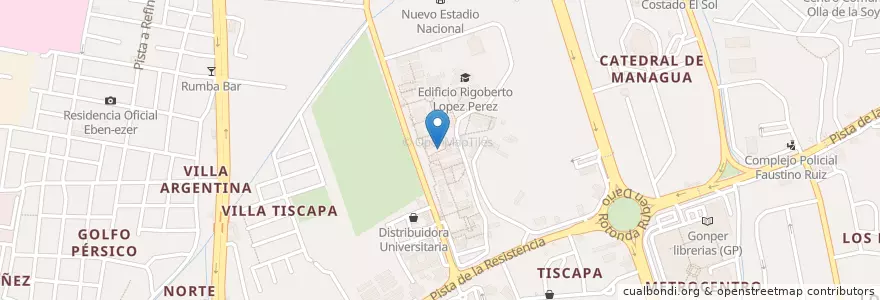 Mapa de ubicacion de Batidos Café Helados Paninnis en Никарагуа, Departamento De Managua, Managua (Municipio).