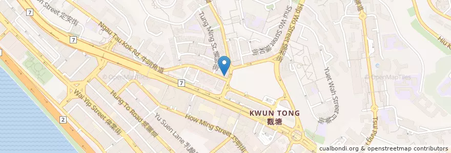 Mapa de ubicacion de Town Health Integrated Medical Centre en Китай, Гуандун, Гонконг, Цзюлун, Новые Территории, 觀塘區 Kwun Tong District.