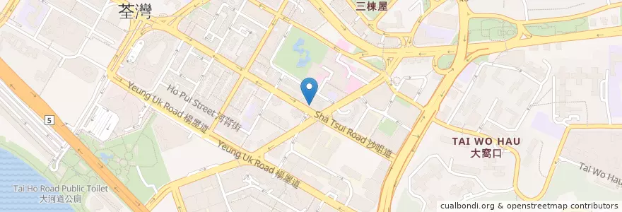 Mapa de ubicacion de Hotdot en Китай, Гуандун, Гонконг, Новые Территории, 荃灣區 Tsuen Wan District.