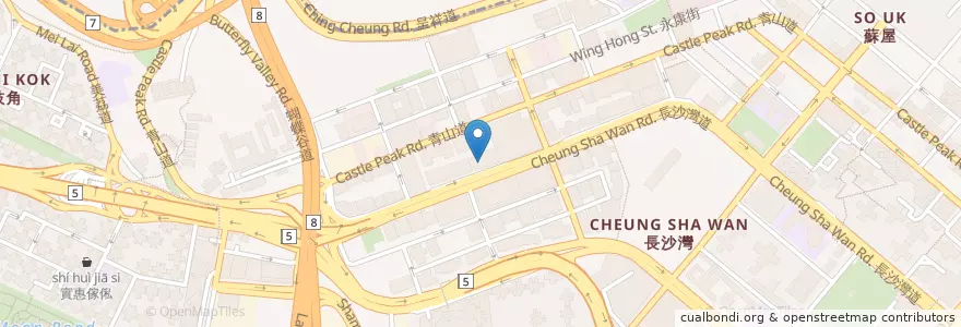 Mapa de ubicacion de DHL en 中国, 广东省, 香港 Hong Kong, 九龍 Kowloon, 新界 New Territories, 深水埗區 Sham Shui Po District.