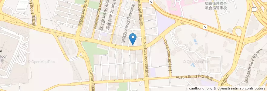 Mapa de ubicacion de 萬寧 Mannings en الصين, غوانغدونغ, هونغ كونغ, كولون, الأقاليم الجديدة, 油尖旺區 Yau Tsim Mong District.