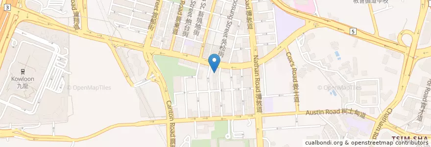 Mapa de ubicacion de Santgala Kitchen en China, Guangdong, Hong Kong, Kowloon, New Territories, Yau Tsim Mong District.