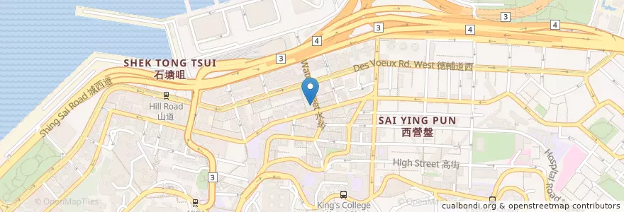 Mapa de ubicacion de 越北牛肉粉專門店 North Viet Pho en 중국, 광둥성, 홍콩, 홍콩섬, 신제, 中西區 Central And Western District.