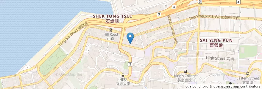 Mapa de ubicacion de Tangs Roast en Chine, Guangdong, Hong Kong, Île De Hong Kong, Nouveaux Territoires, 中西區 Central And Western District.