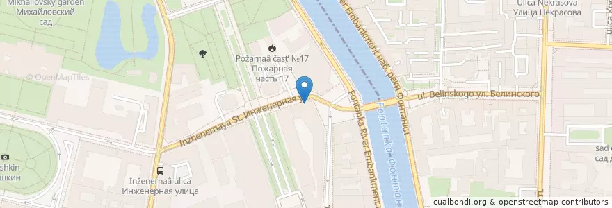 Mapa de ubicacion de Тессарт en Russland, Föderationskreis Nordwest, Oblast Leningrad, Sankt Petersburg, Центральный Район, Palastviertel.
