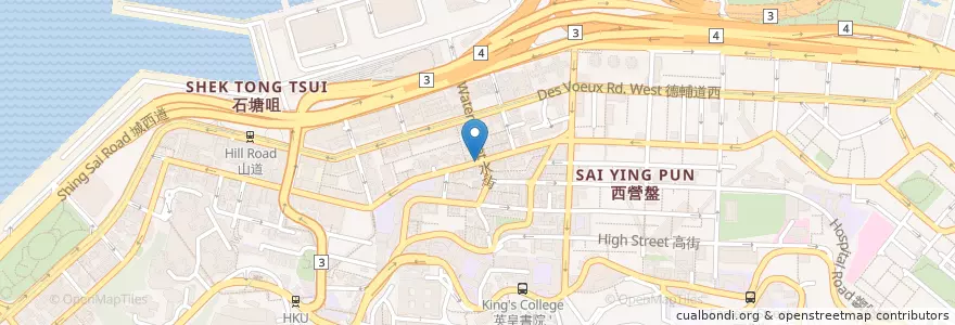 Mapa de ubicacion de 一口齊 Mouth Full en الصين, غوانغدونغ, هونغ كونغ, جزيرة هونغ كونغ, الأقاليم الجديدة, 中西區 Central And Western District.
