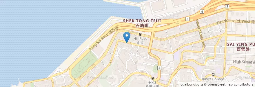 Mapa de ubicacion de 讚記廚房 A Plus Kitchen en الصين, غوانغدونغ, هونغ كونغ, جزيرة هونغ كونغ, الأقاليم الجديدة, 中西區 Central And Western District.