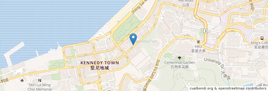 Mapa de ubicacion de Orchid Veggie en China, Cantão, Hong Kong, Ilha De Hong Kong, Novos Territórios, 中西區 Central And Western District.