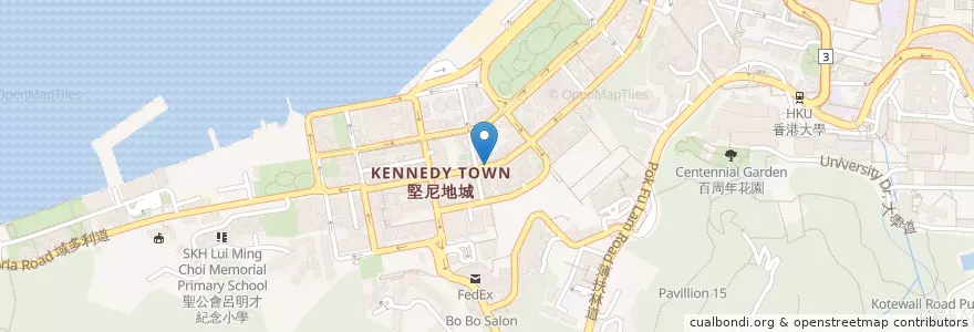 Mapa de ubicacion de 富豐大藥房 Fortune Pharmacy en China, Provincia De Cantón, Hong Kong, Isla De Hong Kong, Nuevos Territorios, 中西區 Central And Western District.