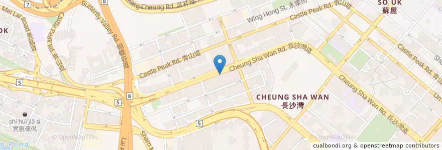 Mapa de ubicacion de 交通銀行 Bank of Communications en 中国, 广东省, 香港 Hong Kong, 九龍 Kowloon, 新界 New Territories, 深水埗區 Sham Shui Po District.