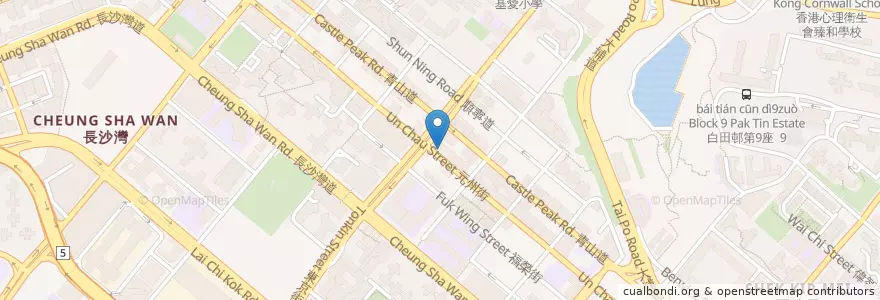 Mapa de ubicacion de Bar East en Chine, Guangdong, Hong Kong, Kowloon, Nouveaux Territoires, 深水埗區 Sham Shui Po District.