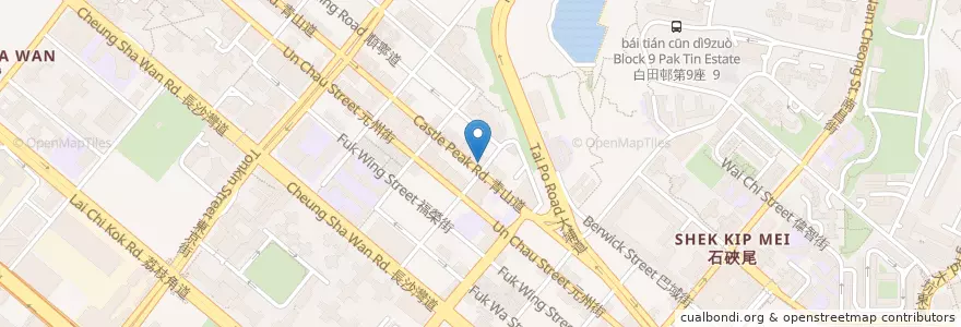 Mapa de ubicacion de Man Kitchen en 中国, 广东省, 香港 Hong Kong, 九龍 Kowloon, 新界 New Territories, 深水埗區 Sham Shui Po District.