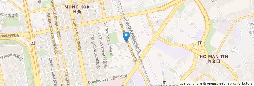 Mapa de ubicacion de Woft en China, Provincia De Cantón, Hong Kong, Kowloon, Nuevos Territorios, 油尖旺區 Yau Tsim Mong District.