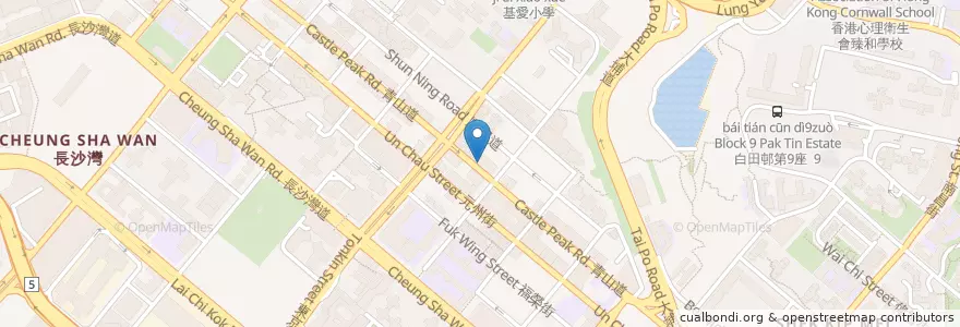 Mapa de ubicacion de Bun Hui Restaurant en Çin, Guangdong, Hong Kong, Kowloon, Yeni Bölgeler, 深水埗區 Sham Shui Po District.