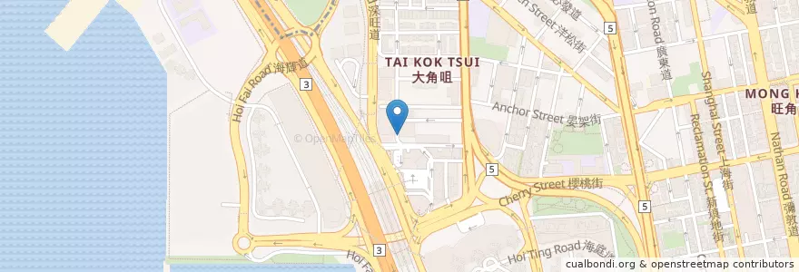 Mapa de ubicacion de Thai Delicious Canteen en China, Cantão, Hong Kong, Kowloon, Novos Territórios, 油尖旺區 Yau Tsim Mong District.