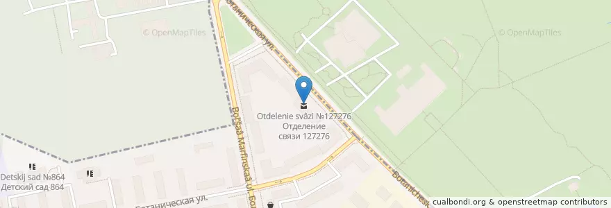 Mapa de ubicacion de Отделение связи №127276 en Russia, Central Federal District, Moscow, North-Eastern Administrative Okrug, Ostankinsky District.