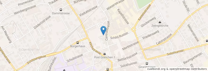 Mapa de ubicacion de Metzgerhalle en Suisse, Soleure, Amtei Solothurn-Lebern, Bezirk Lebern, Grenchen.