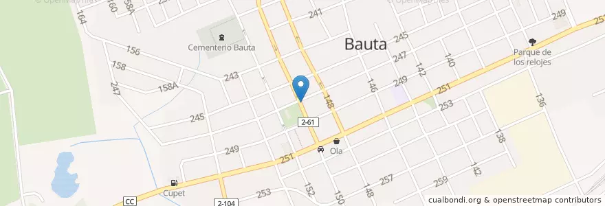 Mapa de ubicacion de Biblioteca Antonio Maceo en 쿠바, Artemisa, Bauta, Ciudad De Bauta.