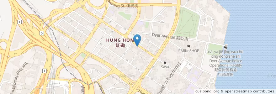 Mapa de ubicacion de Whampoa Pharmacy en 中国, 広東省, 香港, 九龍, 新界, 九龍城區 Kowloon City District.