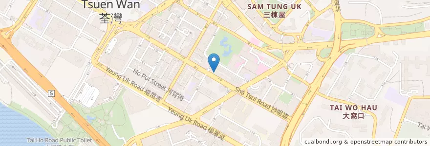 Mapa de ubicacion de Shunde Cuisine en Китай, Гуандун, Гонконг, Новые Территории, 荃灣區 Tsuen Wan District.