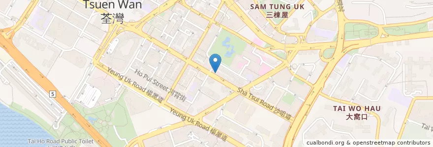 Mapa de ubicacion de BEA en Китай, Гуандун, Гонконг, Новые Территории, 荃灣區 Tsuen Wan District.