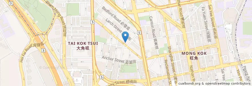Mapa de ubicacion de Bank of China en 中国, 广东省, 香港 Hong Kong, 九龍 Kowloon, 新界 New Territories, 油尖旺區 Yau Tsim Mong District.